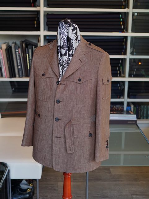 サファリジャケット　E.Zegna  Linen100%