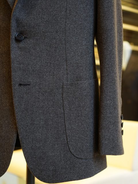 シングル2個ボタン E.Zegna 肩パッド無し