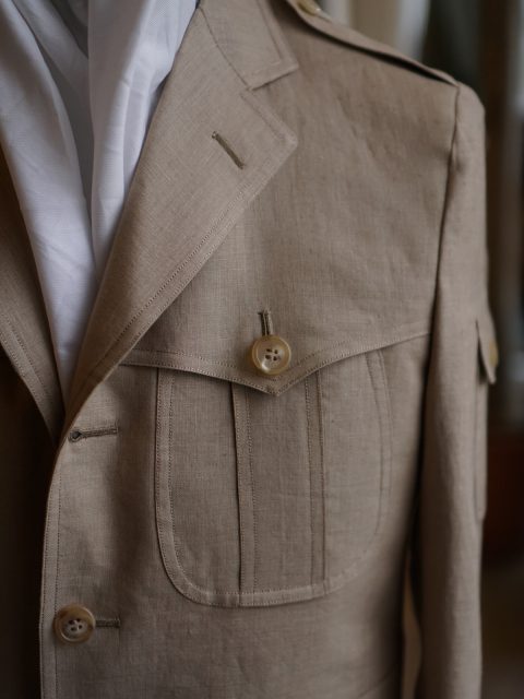 サファリジャケット　麻100％ E.Zegna